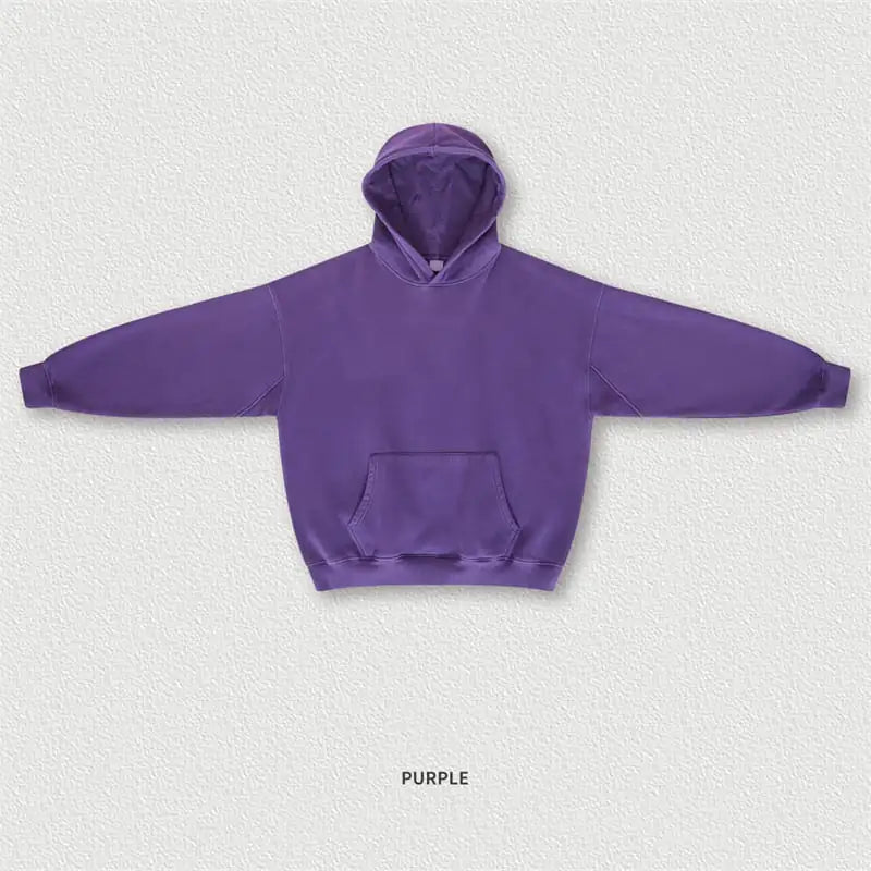 Washed Plush Hoodie for Autumn and Winter Wear