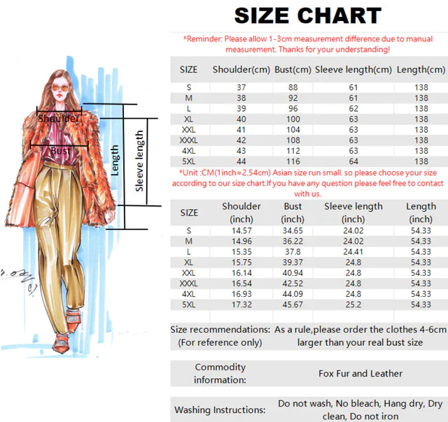 X-Long Real Fox Fur Coat for Women - Warm Winter Wear