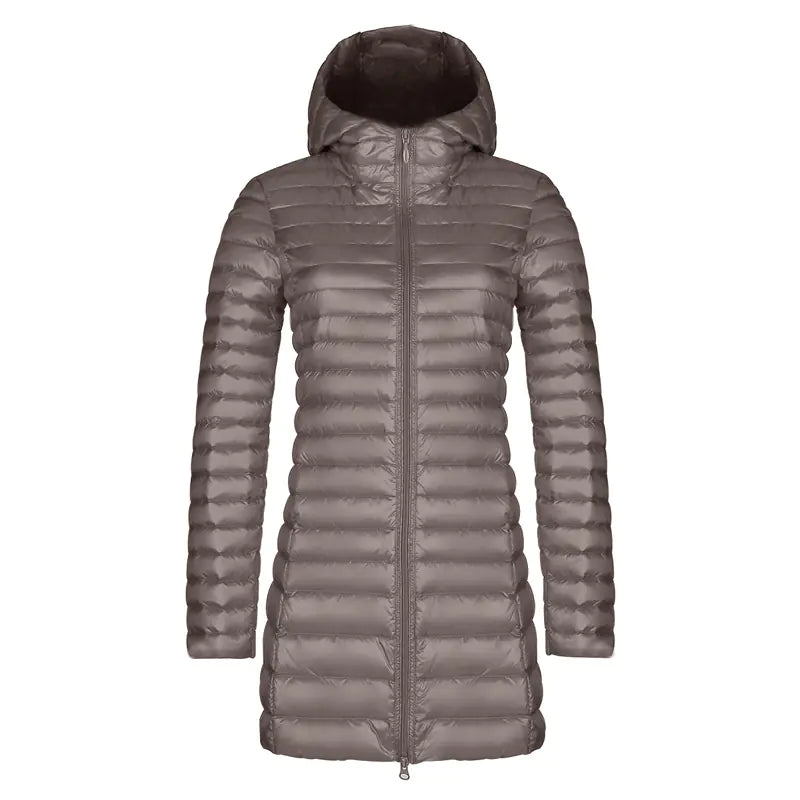 Lightweight Women's Hooded Down Jacket for Winter Wear