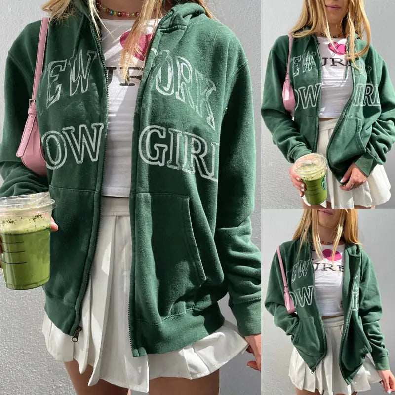 Printed Casual Hoodie for Autumn and Winter Wear