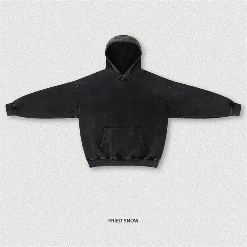 Washed Plush Hoodie for Autumn and Winter Wear