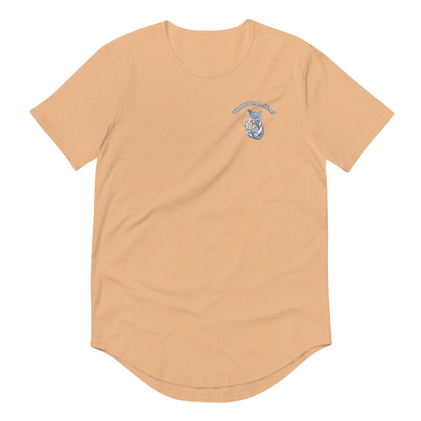 Men's Curved Hem Ancient Mermaid Anchor T-Shirt