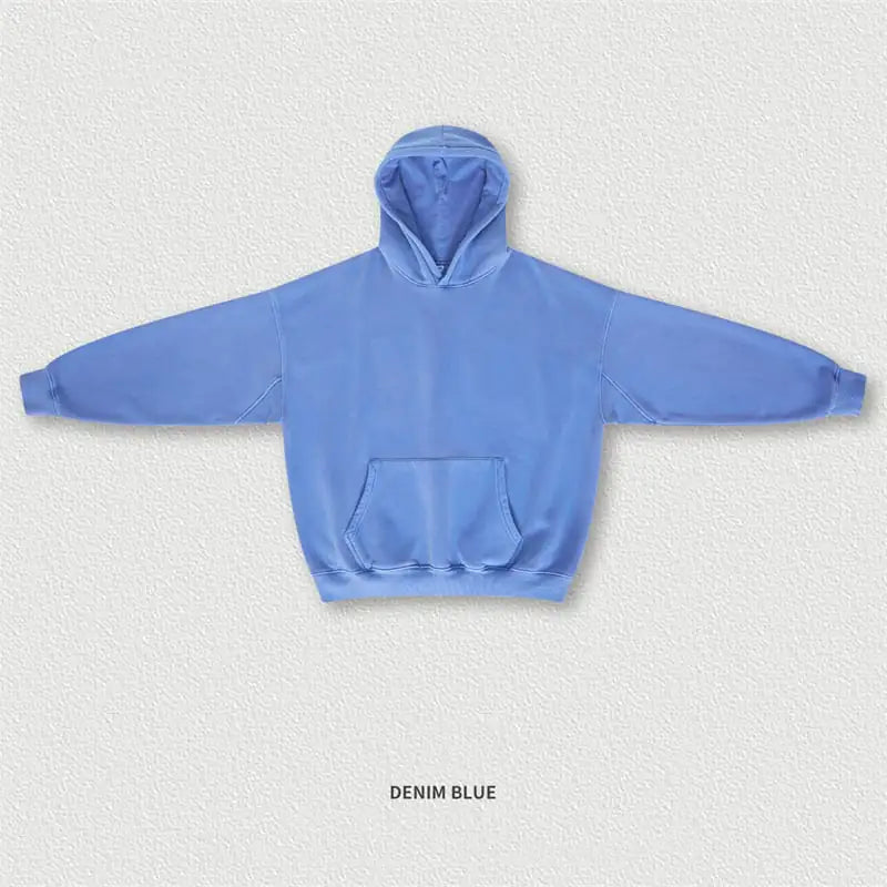 Washed Plush Hoodie for Autumn and Winter Wear