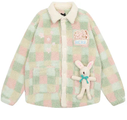 Plaid Fleece Jacket for Women - Warm Autumn Winter Wear