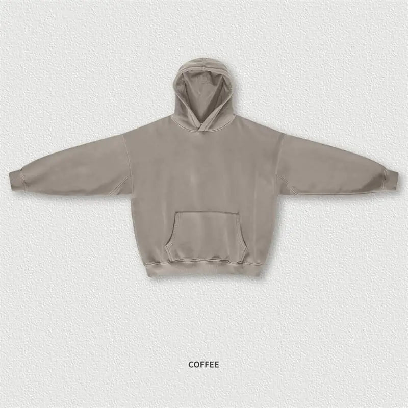 Washed Plush Hoodie for Autumn and Winter Wear