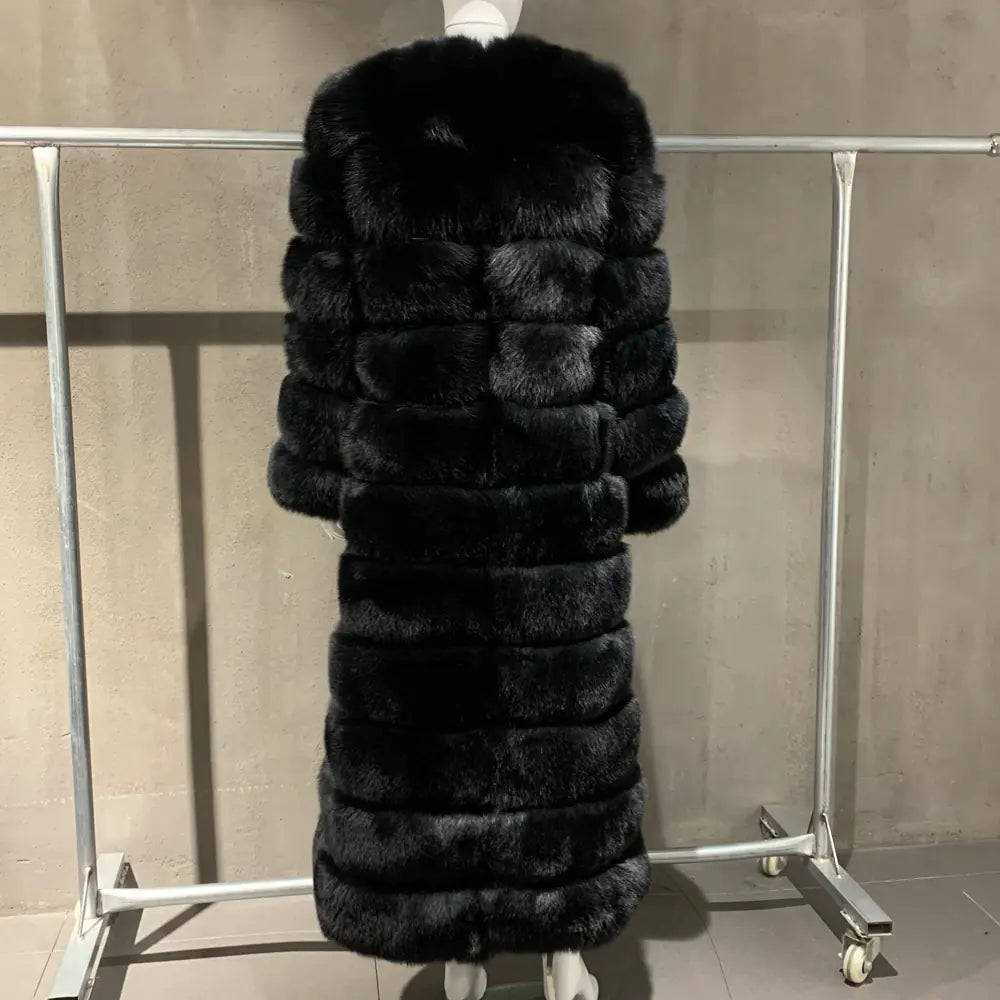 X-Long Real Fox Fur Coat for Women - Warm Winter Wear