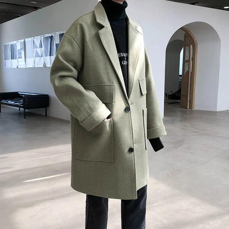 Thickened Woolen Coat for Winter Casual Wear