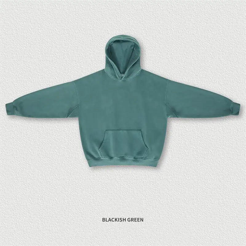 Washed Plush Hoodie for Autumn and Winter Wear