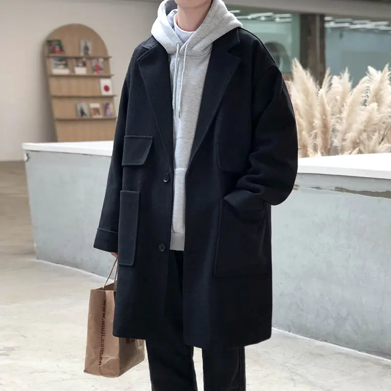 Thickened Woolen Coat for Winter Casual Wear