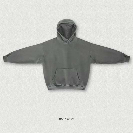 Washed Plush Hoodie for Autumn and Winter Wear