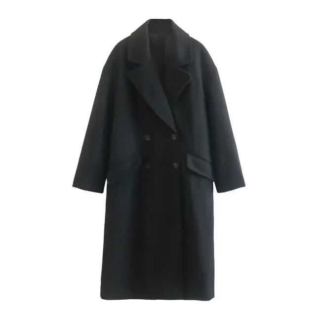 Women's Autumn Winter Khaki Overcoat for Casual Wear